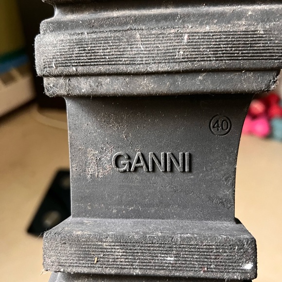 Ganni Green and Black Combat Boots - Picture 4 of 4